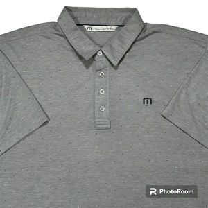 Travis Mathew Polo Shirt Mens Extra Large Gray Golf Casual Preppy Polka Dot Mens